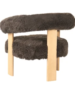 Poltrona ILBRO Finta pelliccia Marrone scuro/Marrone chiaro