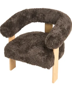 Poltrona ILBRO Finta pelliccia Marrone scuro/Marrone chiaro