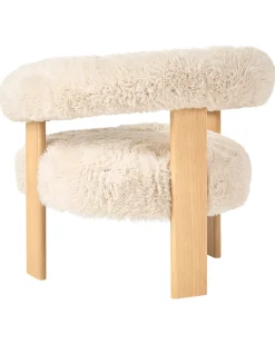 Poltrona ILBRO Finta pelliccia Bianco sporco/Marrone chiaro