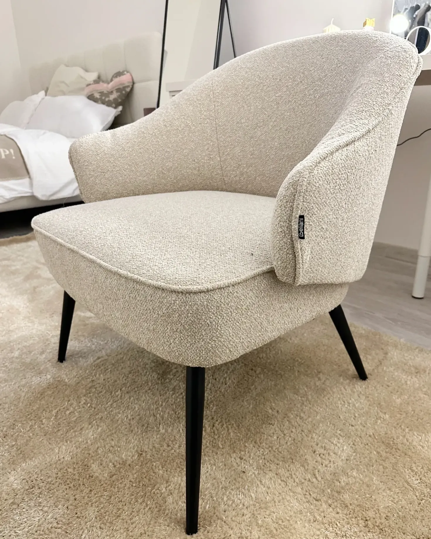 Poltrona KAYLA Bouclé Beige chiaro