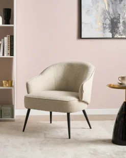 Poltrona KAYLA Bouclé Beige chiaro