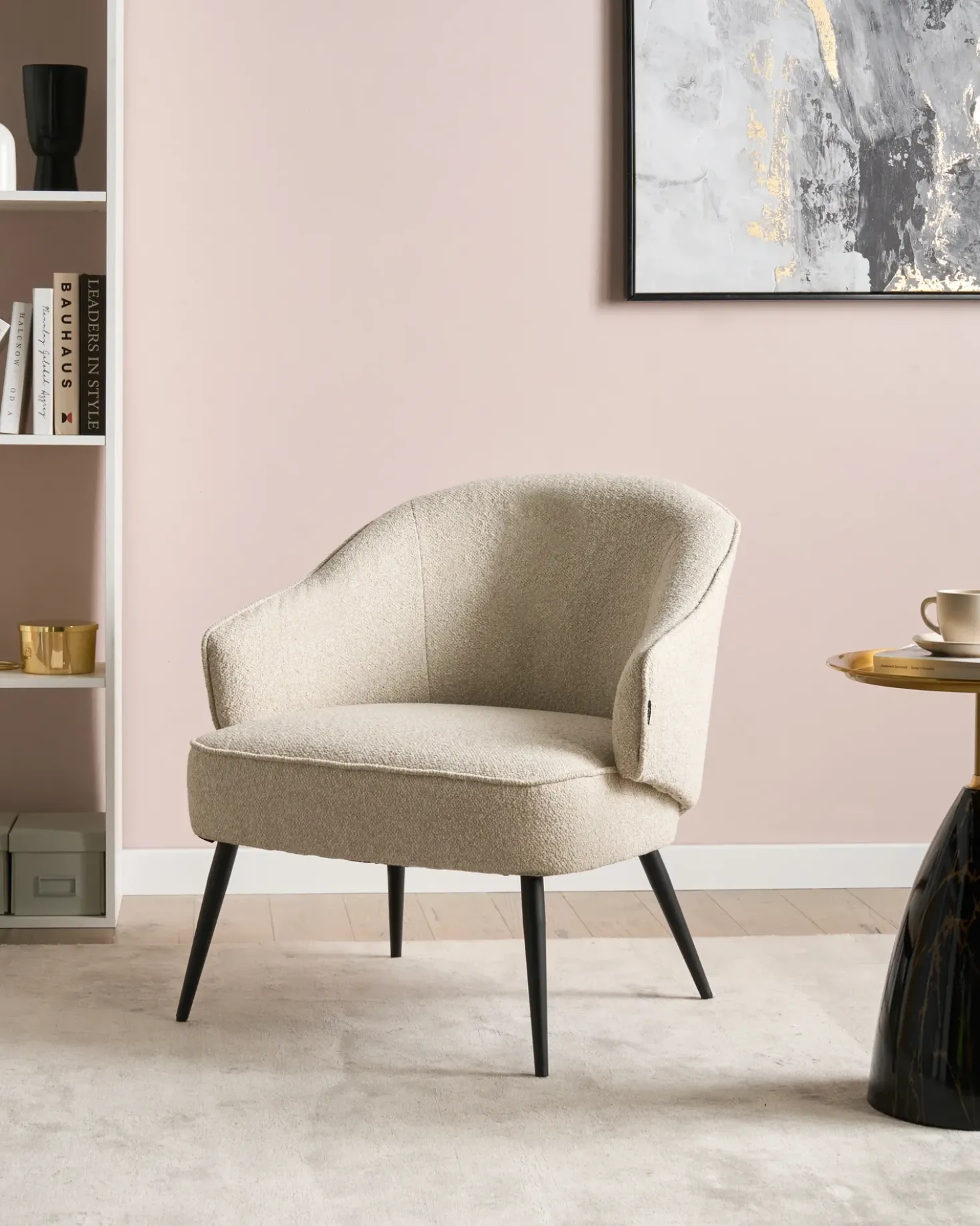 Poltrona KAYLA Bouclé Beige chiaro