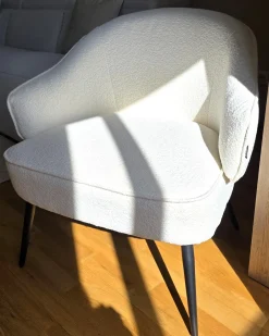 Poltrona KAYLA Bouclé Bianco sporco