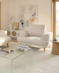 Poltrona KILDAL Tessuto Beige chiaro