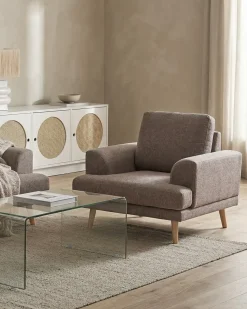 Poltrona KILDAL Tessuto Marrone