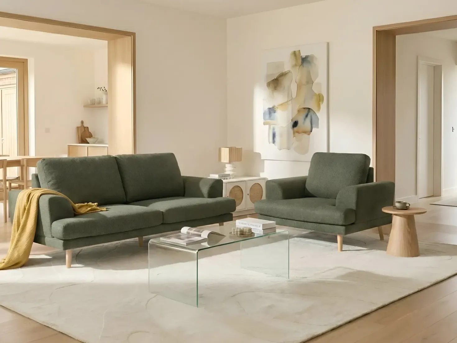 Poltrona KILDAL Tessuto Verde