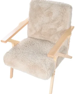 Poltrona KISA Finta pelliccia Beige chiaro
