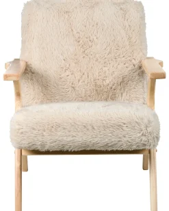 Poltrona KISA Finta pelliccia Beige chiaro