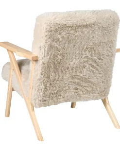 Poltrona KISA Finta pelliccia Beige chiaro