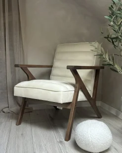 Poltrona KISA Velluto Bianco sporco