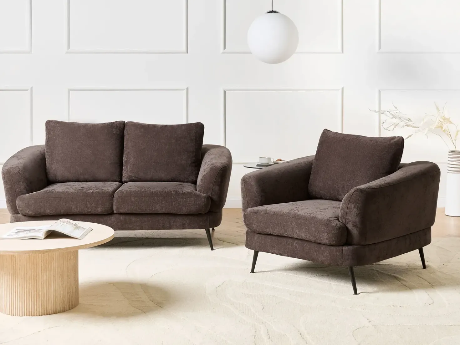 Poltrona KJAER Ciniglia Marrone scuro