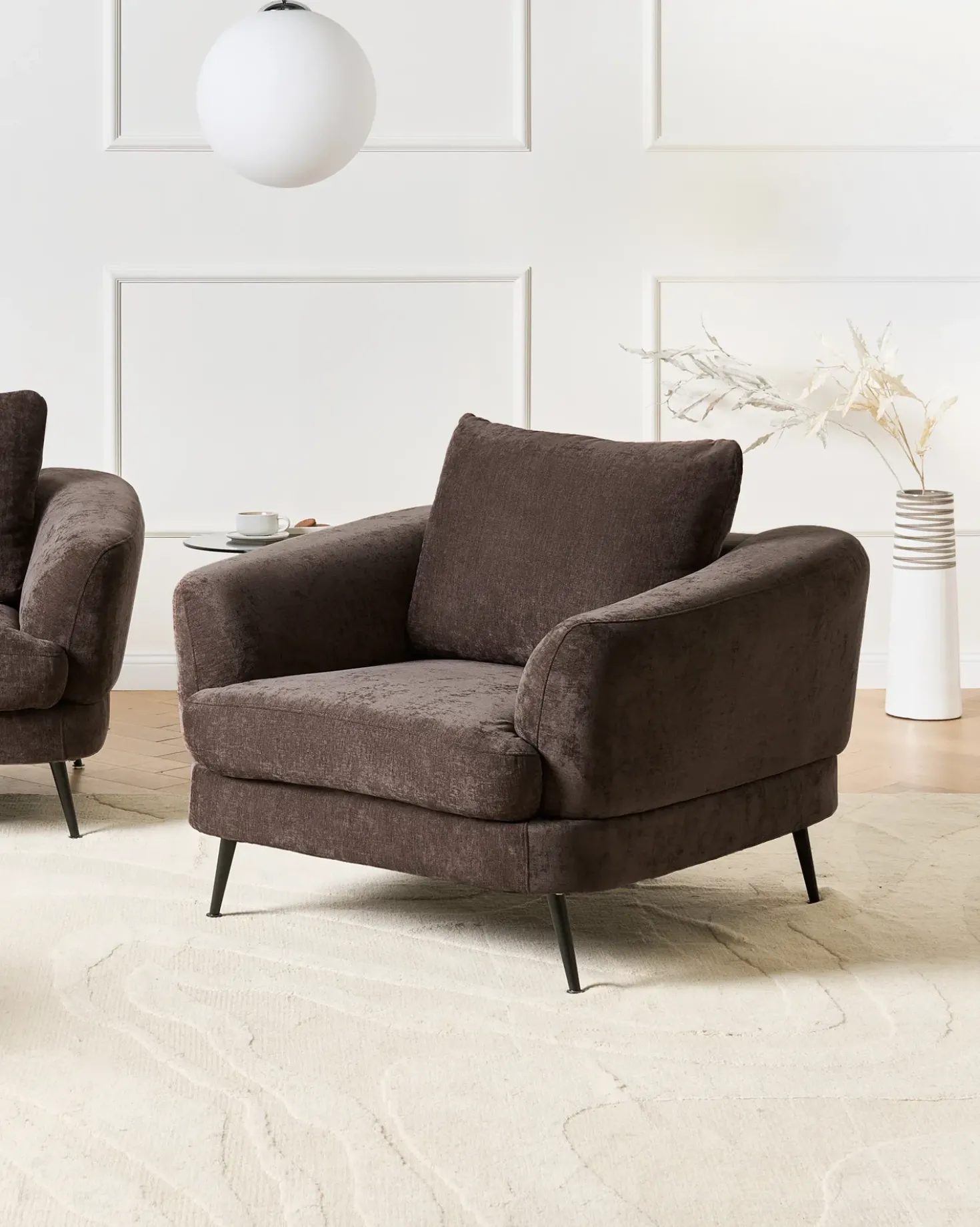 Poltrona KJAER Ciniglia Marrone scuro