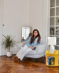 Poltrona KJAER Tessuto Bianco sporco