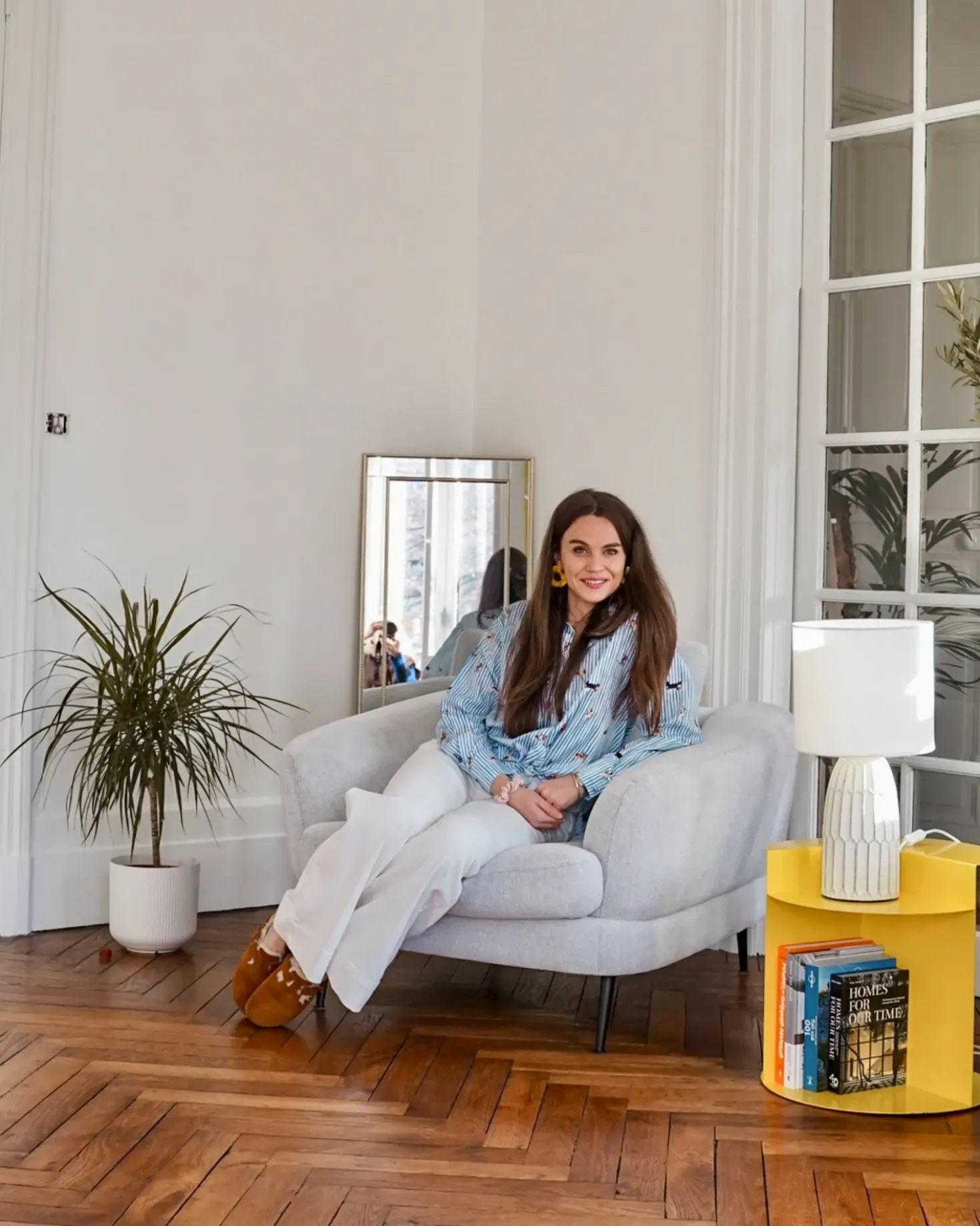 Poltrona KJAER Tessuto Bianco sporco