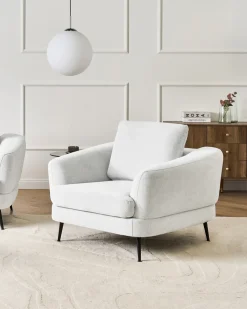 Poltrona KJAER Tessuto Bianco sporco