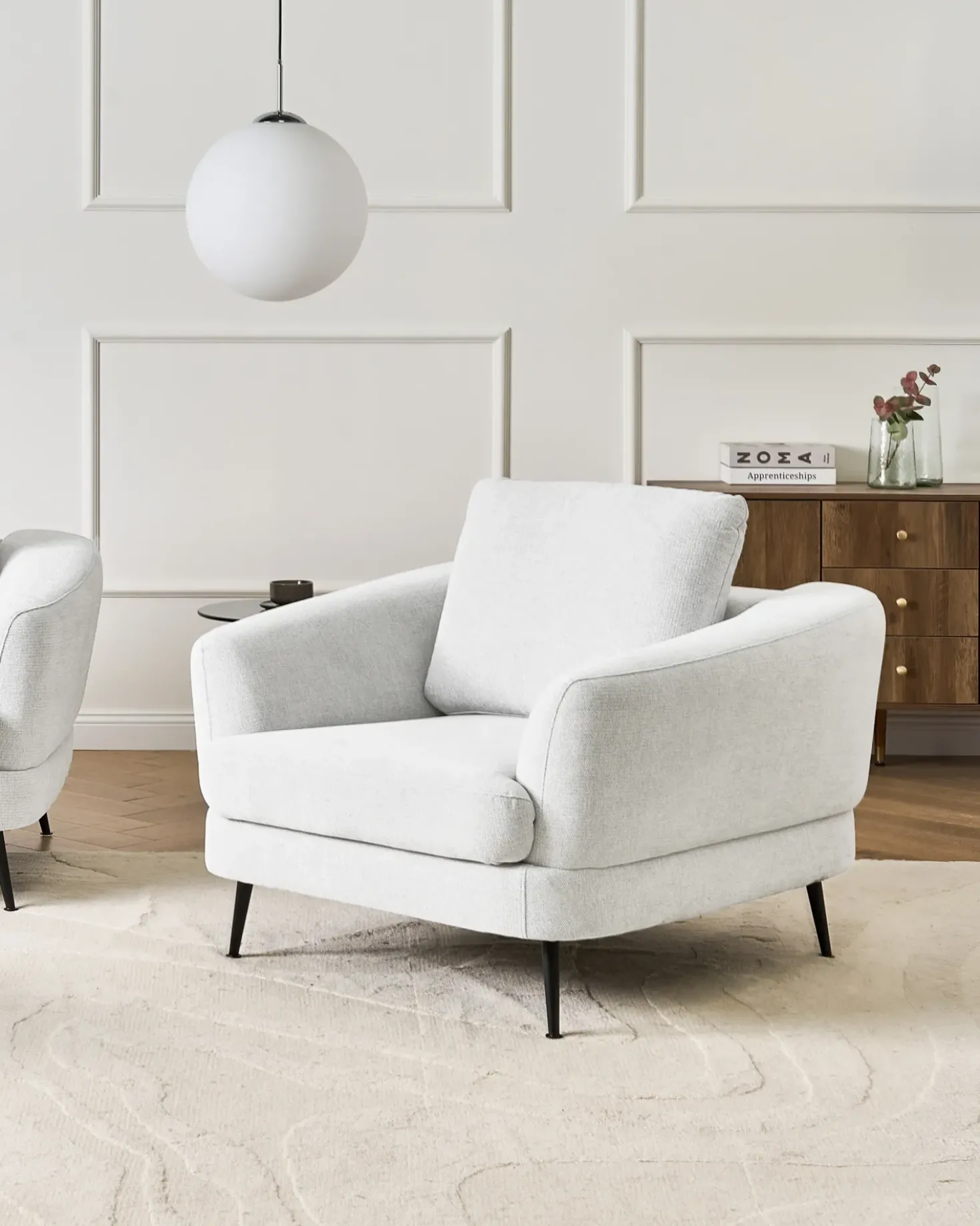 Poltrona KJAER Tessuto Bianco sporco
