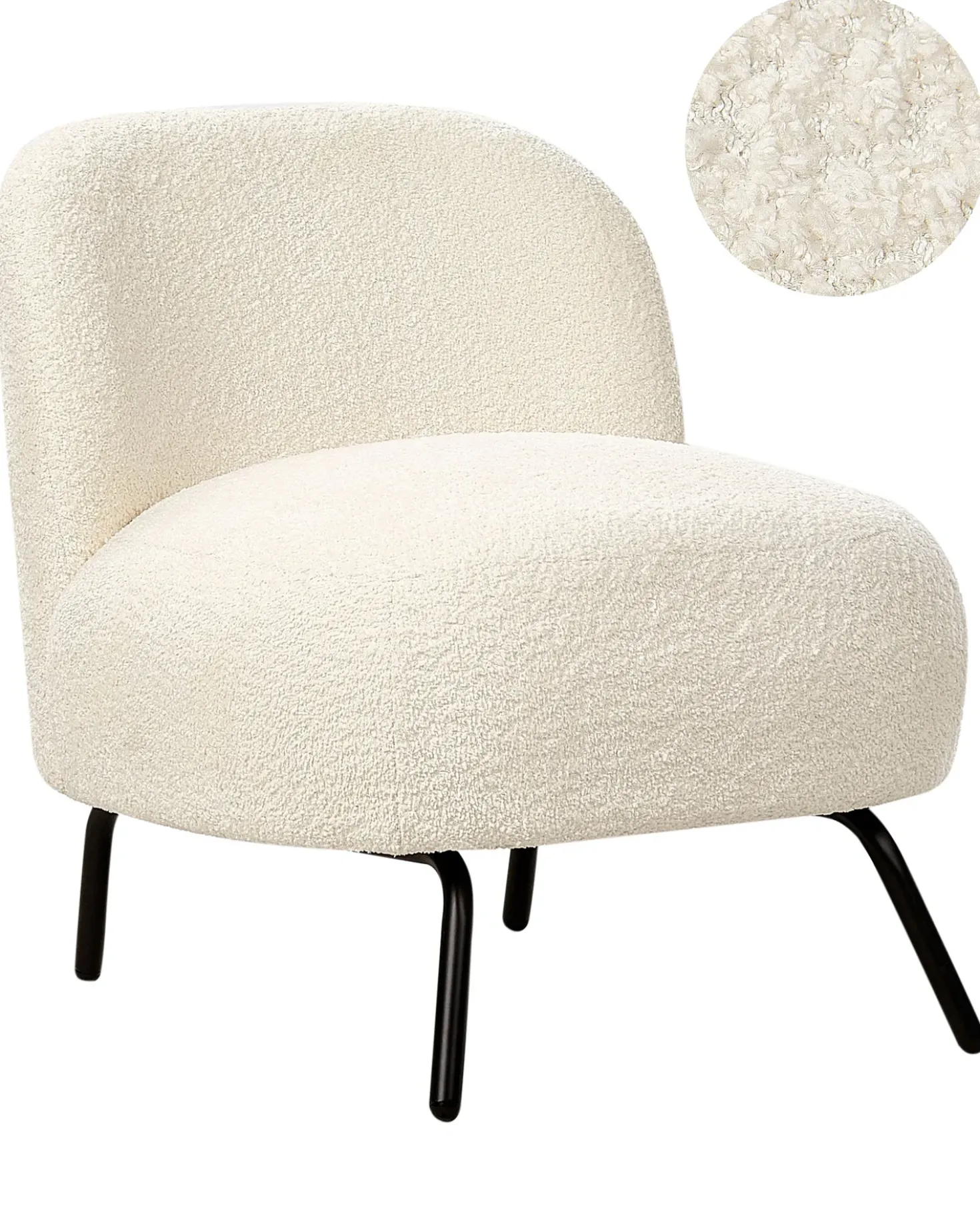 Poltrona KUMLA Bouclé Bianco sporco