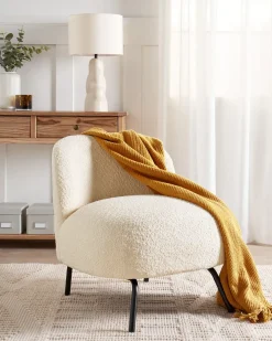 Poltrona KUMLA Bouclé Bianco sporco