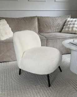 Poltrona KUMLA Bouclé Bianco sporco