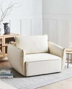 Poltrona KUNES Tessuto Beige chiaro