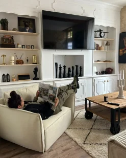 Poltrona KUNES Tessuto Beige chiaro