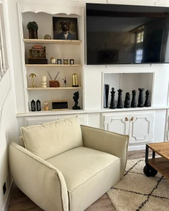 Poltrona KUNES Tessuto Beige chiaro