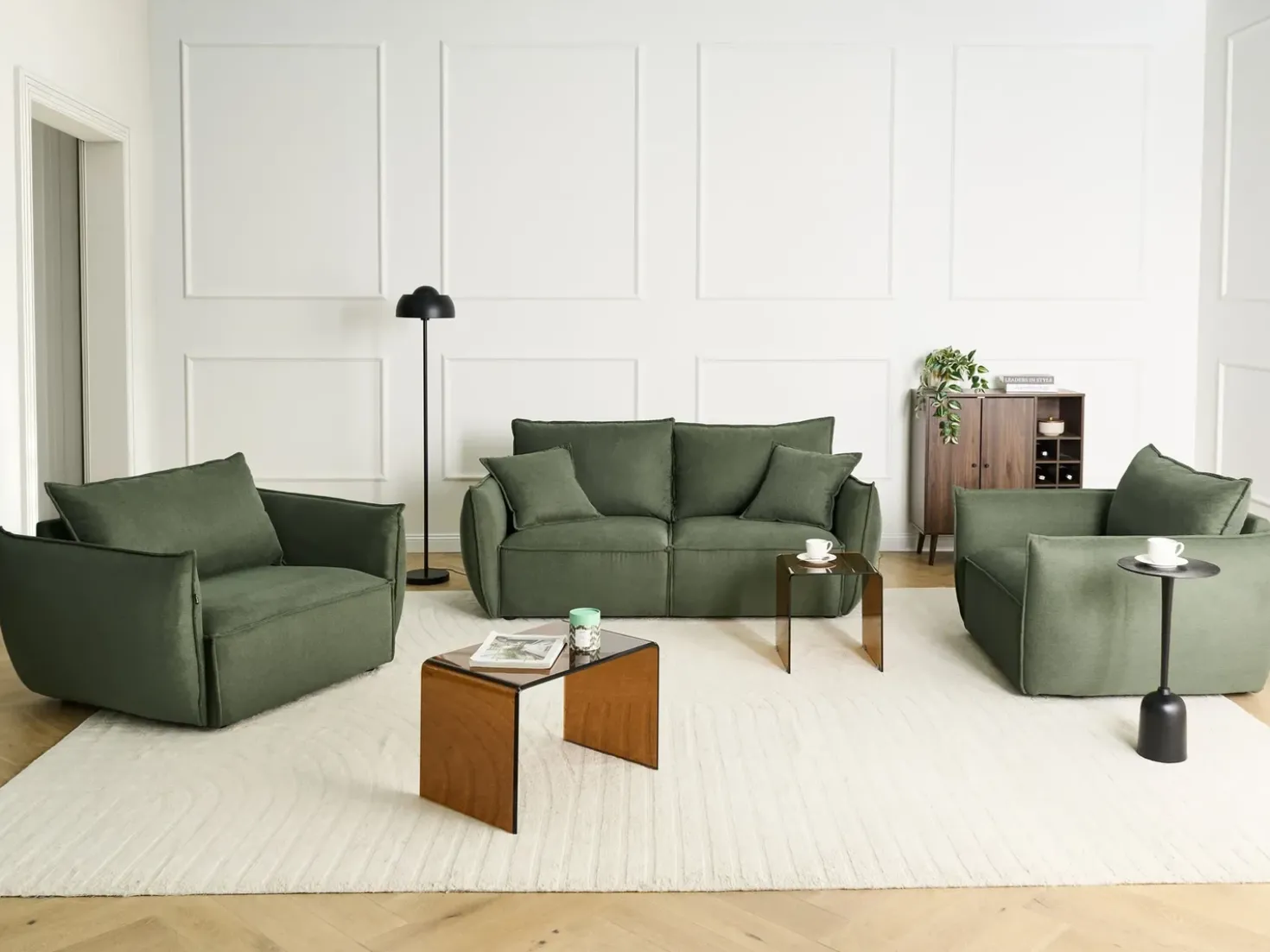 Poltrona KUNES Tessuto Verde