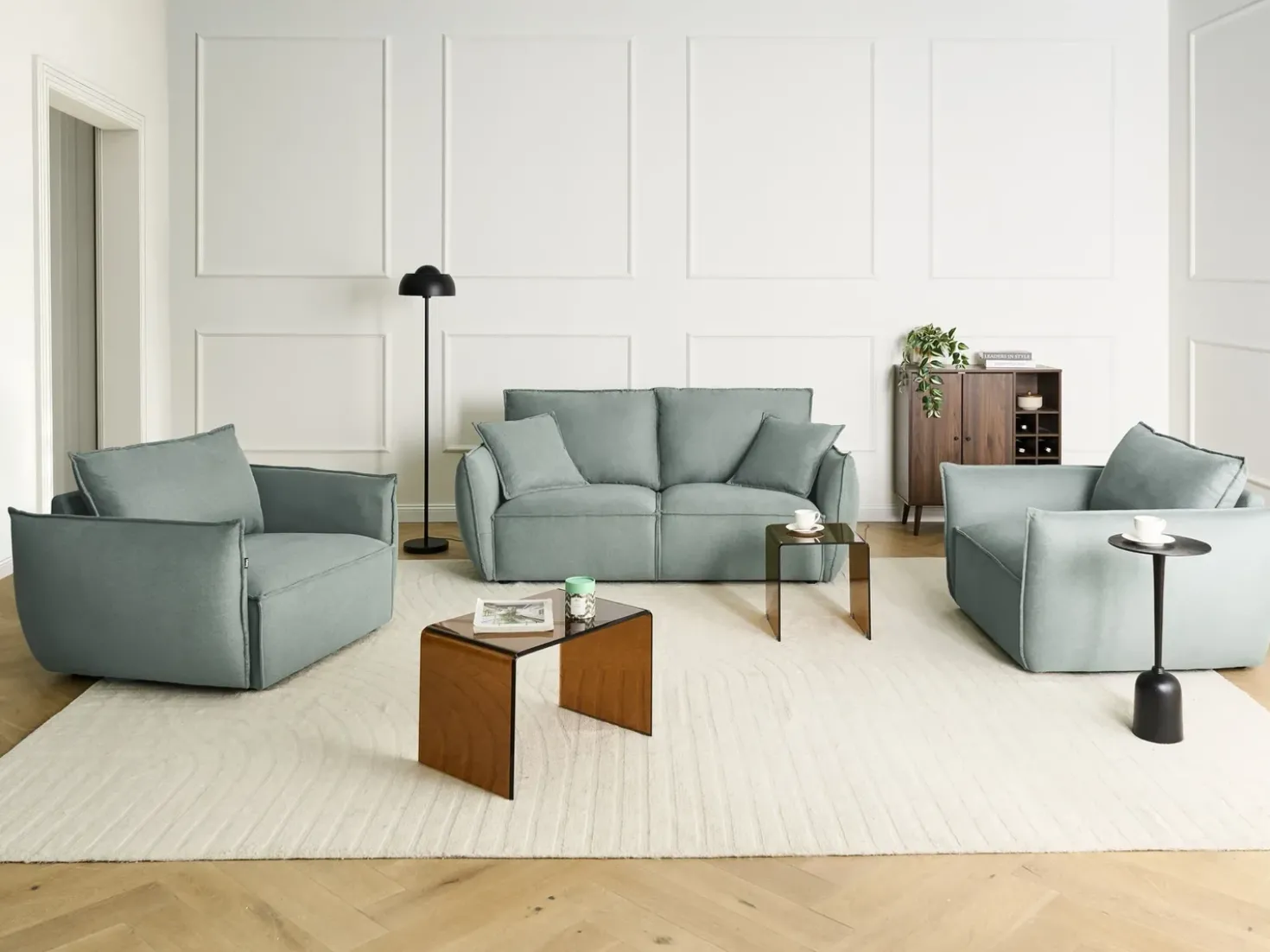 Poltrona KUNES Tessuto Verde chiaro