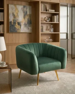 Poltrona LACONIA Velluto Verde scuro