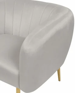 Poltrona LACONIA Velluto Grigio chiaro