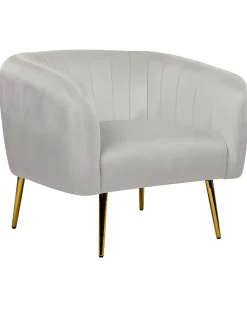 Poltrona LACONIA Velluto Grigio chiaro