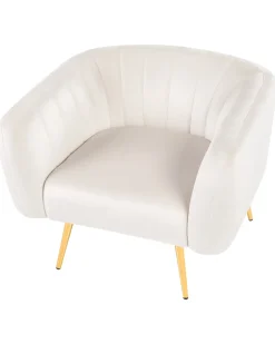 Poltrona LACONIA Velluto Bianco sporco