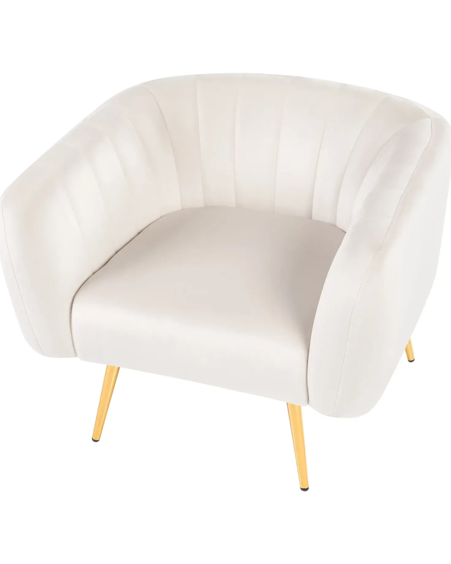 Poltrona LACONIA Velluto Bianco sporco