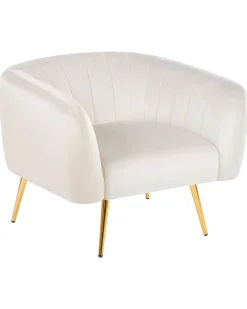 Poltrona LACONIA Velluto Bianco sporco