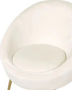 Poltrona LANGA Velluto Bianco sporco