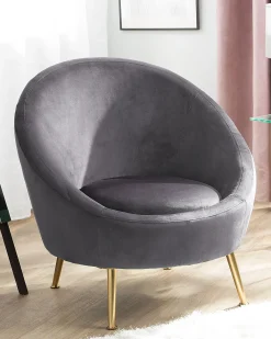 Poltrona LANGA Velluto Grigio