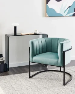 Poltrona LARVIK II Velluto Verde menta