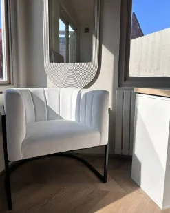 Poltrona LARVIK II Velluto Bianco