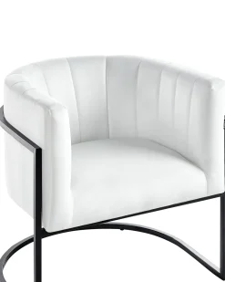 Poltrona LARVIK II Velluto Bianco