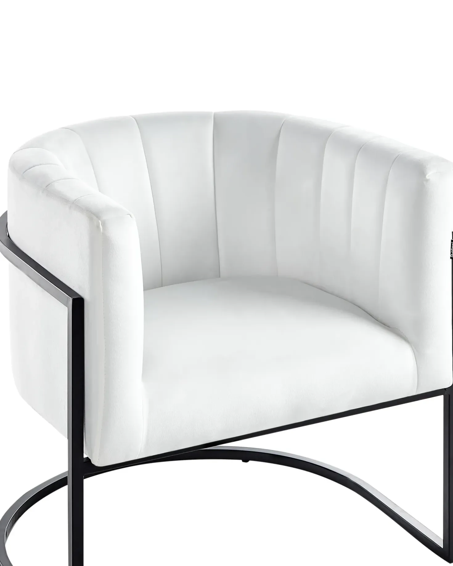 Poltrona LARVIK II Velluto Bianco