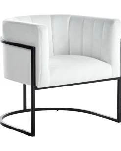 Poltrona LARVIK II Velluto Bianco