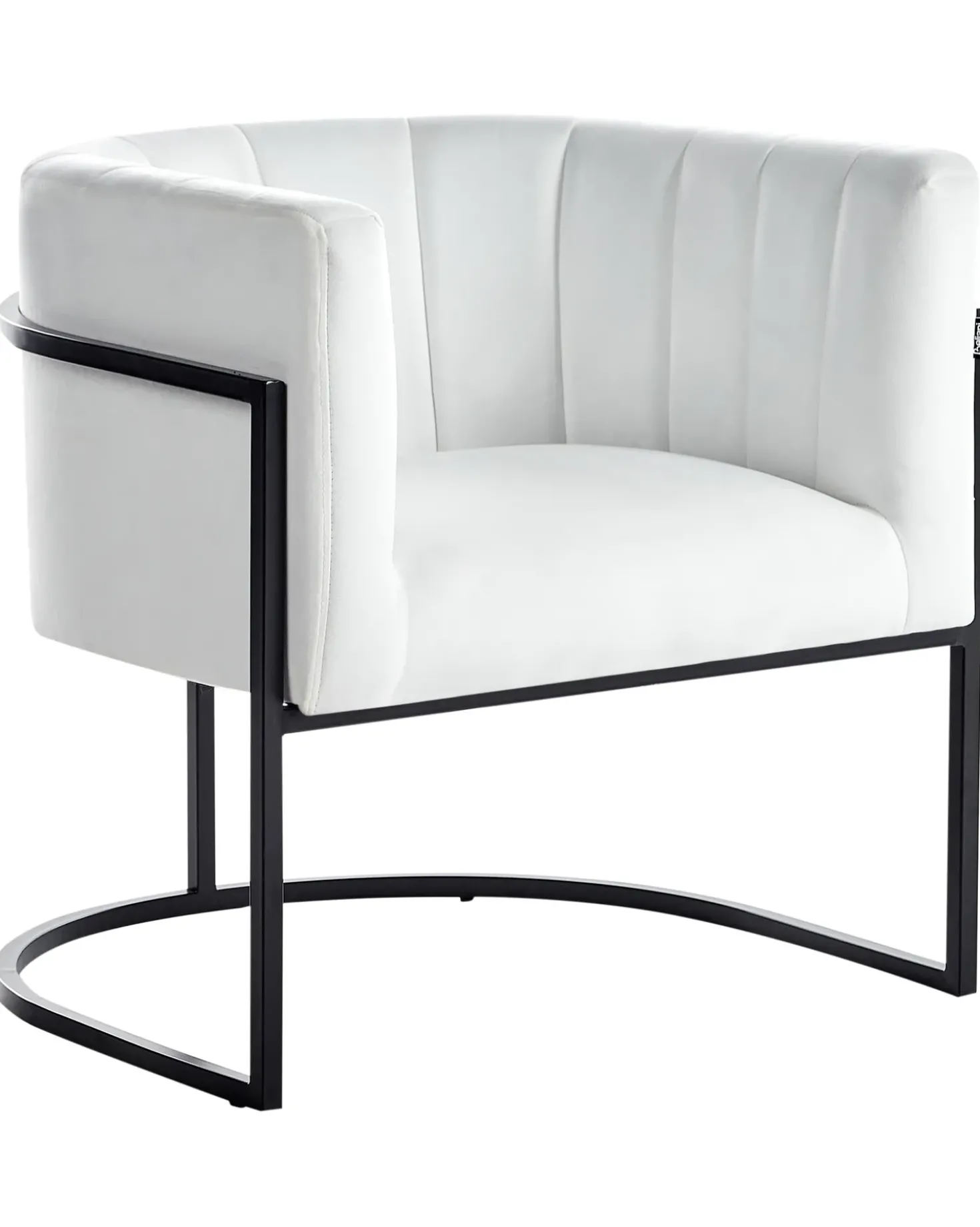 Poltrona LARVIK II Velluto Bianco