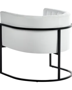 Poltrona LARVIK II Velluto Bianco