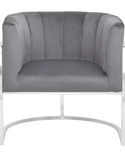 Poltrona LARVIK Velluto Grigio