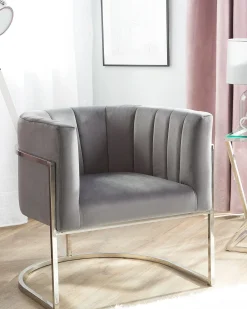 Poltrona LARVIK Velluto Grigio