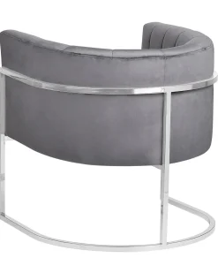Poltrona LARVIK Velluto Grigio