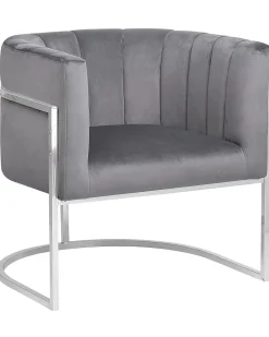 Poltrona LARVIK Velluto Grigio