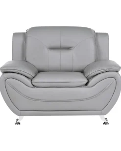 Poltrona LEIRA Pelle sintetica Grigio