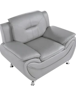 Poltrona LEIRA Pelle sintetica Grigio