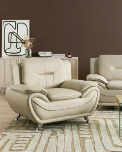 Poltrona LEIRA Pelle sintetica Beige